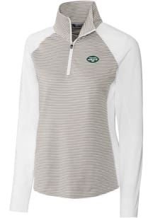 Cutter and Buck New York Jets Womens White Forge 1/4 Zip Pullover
