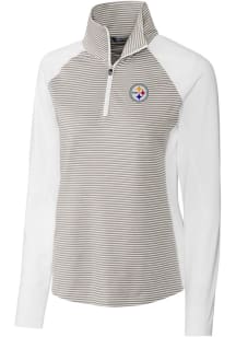 Cutter and Buck Pittsburgh Steelers Womens White Forge 1/4 Zip Pullover