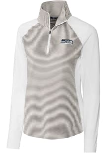 Cutter and Buck Seattle Seahawks Womens White Forge 1/4 Zip Pullover