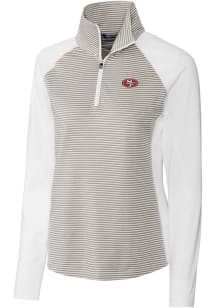 Cutter and Buck San Francisco 49ers Womens White Forge 1/4 Zip Pullover