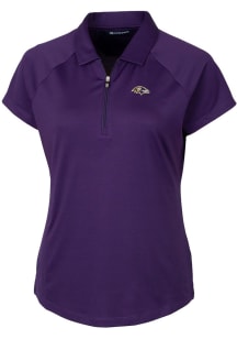 Cutter and Buck Baltimore Ravens Womens Purple Forge Short Sleeve Polo Shirt
