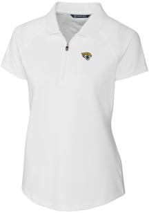 Cutter and Buck Jacksonville Jaguars Womens White Forge Short Sleeve Polo Shirt