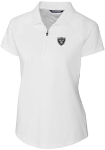 Cutter and Buck Las Vegas Raiders Womens White Forge Short Sleeve Polo Shirt