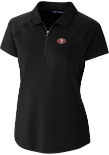 Cutter and Buck San Francisco 49ers Womens Black Forge Short Sleeve Polo Shirt
