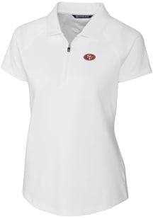 Cutter and Buck San Francisco 49ers Womens White Forge Short Sleeve Polo Shirt