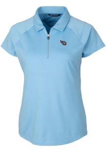 Cutter and Buck Tennessee Titans Womens Light Blue Forge Short Sleeve Polo Shirt