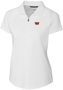 Cutter and Buck Washington Commanders Womens White Forge Short Sleeve Polo Shirt