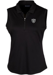 Cutter and Buck Las Vegas Raiders Womens Black Forge Polo Shirt