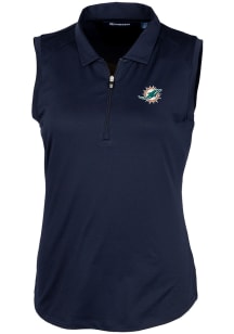 Cutter and Buck Miami Dolphins Womens Navy Blue Forge Polo Shirt