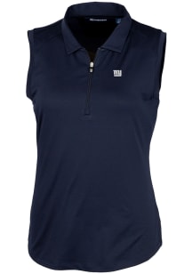 Cutter and Buck New York Giants Womens Navy Blue Forge Polo Shirt