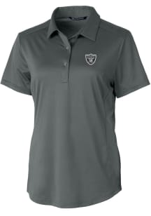 Cutter and Buck Las Vegas Raiders Womens Grey Prospect Short Sleeve Polo Shirt