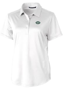 Cutter and Buck New York Jets Womens White Prospect Short Sleeve Polo Shirt