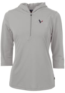 Cutter and Buck Houston Texans Womens Grey Virtue Eco Pique Hooded Sweatshirt