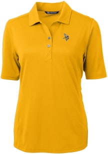 Cutter and Buck Minnesota Vikings Womens Gold Virtue Eco Pique Short Sleeve Polo Shirt