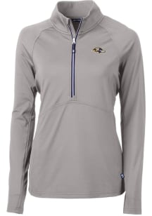 Cutter and Buck Baltimore Ravens Womens Grey Adapt Eco 1/4 Zip Pullover