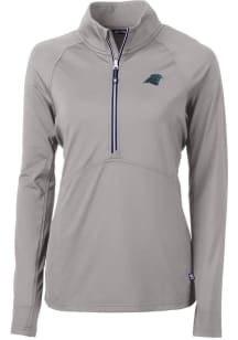 Cutter and Buck Carolina Panthers Womens Grey Adapt Eco 1/4 Zip Pullover
