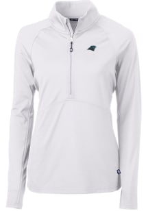 Cutter and Buck Carolina Panthers Womens White Adapt Eco 1/4 Zip Pullover