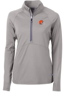 Cutter and Buck Cleveland Browns Womens Grey Adapt Eco 1/4 Zip Pullover