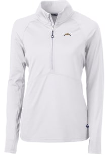 Cutter and Buck Los Angeles Chargers Womens White Adapt Eco 1/4 Zip Pullover