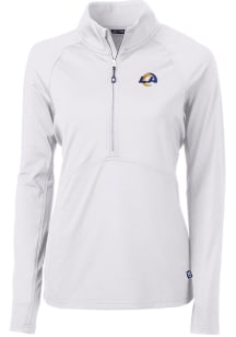 Cutter and Buck Los Angeles Rams Womens White Adapt Eco 1/4 Zip Pullover