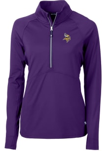 Cutter and Buck Minnesota Vikings Womens Purple Adapt Eco 1/4 Zip Pullover