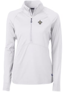Cutter and Buck New Orleans Saints Womens White Adapt Eco 1/4 Zip Pullover