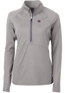 Cutter and Buck New York Giants Womens Grey Adapt Eco 1/4 Zip Pullover