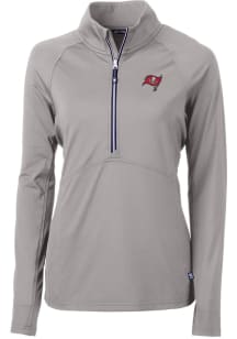 Cutter and Buck Tampa Bay Buccaneers Womens Grey Adapt Eco 1/4 Zip Pullover