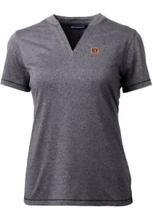 Cutter and Buck Cincinnati Bengals Womens Charcoal Forge Short Sleeve T-Shirt