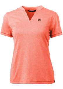 Cutter and Buck Cincinnati Bengals Womens Orange Forge Short Sleeve T-Shirt