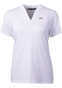 Cutter and Buck Los Angeles Chargers Womens White Forge Short Sleeve T-Shirt