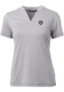 Cutter and Buck Las Vegas Raiders Womens Grey Forge Short Sleeve T-Shirt
