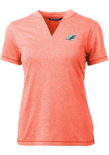 Cutter and Buck Miami Dolphins Womens Orange Forge Short Sleeve T-Shirt