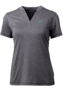Cutter and Buck New York Jets Womens Charcoal Forge Short Sleeve T-Shirt