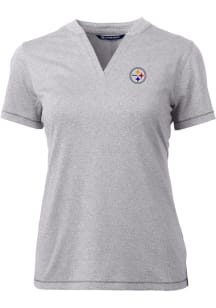 Cutter and Buck Pittsburgh Steelers Womens Grey Forge Short Sleeve T-Shirt