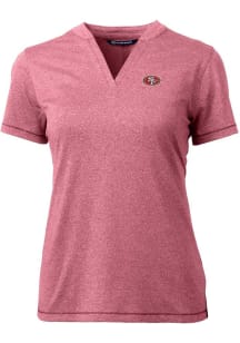Cutter and Buck San Francisco 49ers Womens Red Forge Short Sleeve T-Shirt