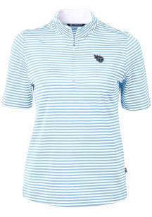 Cutter and Buck Tennessee Titans Womens Light Blue Virtue Eco Pique Short Sleeve Polo Shirt