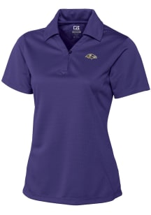 Cutter and Buck Baltimore Ravens Womens Purple Drytec Genre Short Sleeve Polo Shirt