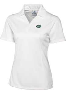 Cutter and Buck New York Jets Womens White Drytec Genre Short Sleeve Polo Shirt
