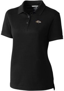 Cutter and Buck Baltimore Ravens Womens Black Advantage Short Sleeve Polo Shirt
