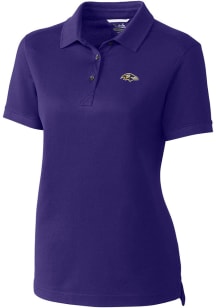 Cutter and Buck Baltimore Ravens Womens Purple Advantage Short Sleeve Polo Shirt
