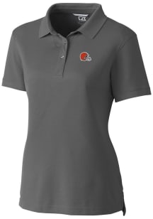 Cutter and Buck Cleveland Browns Womens Grey Advantage Short Sleeve Polo Shirt