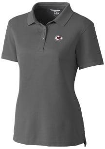 Cutter and Buck Kansas City Chiefs Womens Grey Advantage Short Sleeve Polo Shirt