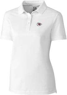 Cutter and Buck Kansas City Chiefs Womens White Advantage Short Sleeve Polo Shirt
