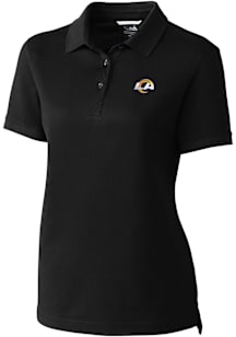 Cutter and Buck Los Angeles Rams Womens Black Advantage Short Sleeve Polo Shirt