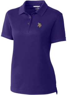 Cutter and Buck Minnesota Vikings Womens Purple Advantage Short Sleeve Polo Shirt