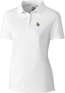 Cutter and Buck Minnesota Vikings Womens White Advantage Short Sleeve Polo Shirt