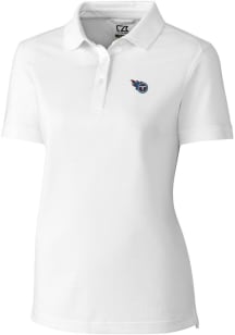 Cutter and Buck Tennessee Titans Womens White Advantage Short Sleeve Polo Shirt