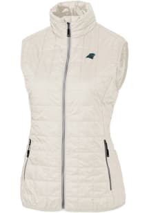 Cutter and Buck Carolina Panthers Womens White Rainier PrimaLoft Vest