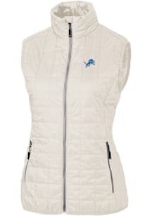 Cutter and Buck Detroit Lions Womens White Rainier PrimaLoft Vest